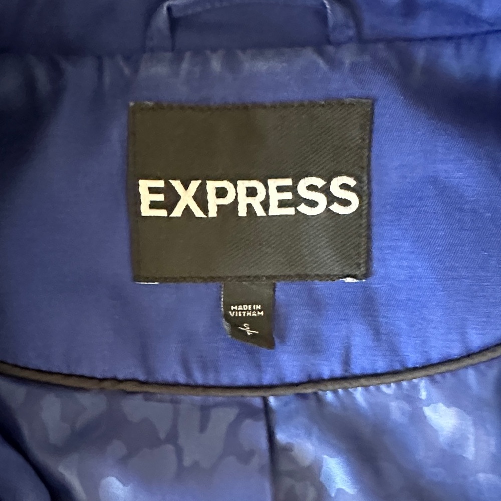Express Women's Royal Blue Trench Coat - Picture 2 of 7